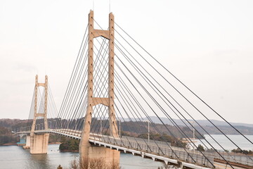 Fototapeta premium ツインブリッジのとと能登島への道（石川県七尾市）
