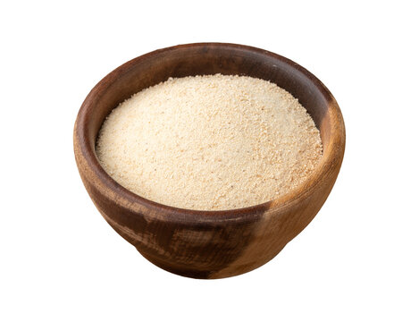 Manioc flour in a bowl isolated over white background