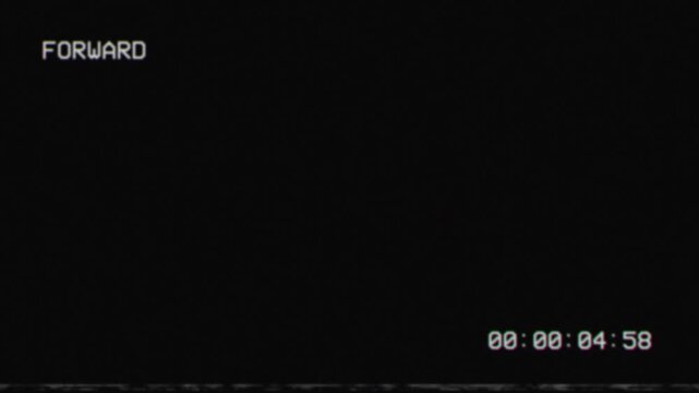 Retro analog vhs fast forward interface with running timecode