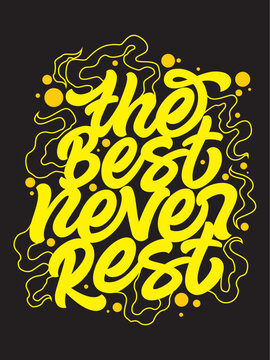 Motivational success quote with bold neon typography. Inspirational handwritten slogan for ambition and perseverance in business.