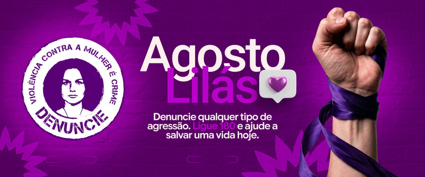 Template Agosto Lil&aacute;s Luta Pelo Fim Da Viol&ecirc;ncia Feminina Social Media