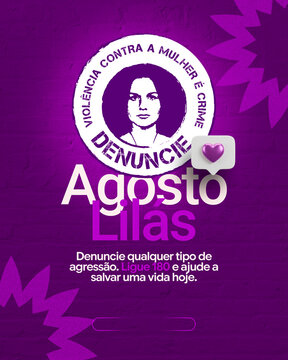 Template Agosto Lil&aacute;s Luta Pelo Fim Da Viol&ecirc;ncia Feminina Social Media
