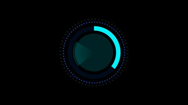 Abstract rotating circular HUD element, futuristic UI interface, sci-fi digital graphic