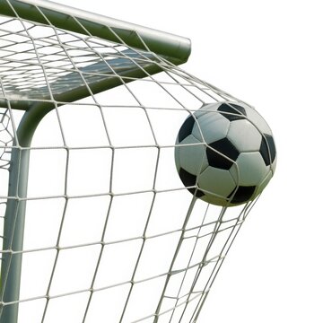 3d soccer ball on geometric wireframe structure isolated on white background