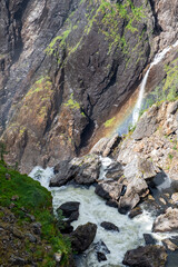 Vøringsfossen Waterfall with Rainbow over Rocky Gorge, Vestland, Norway © Thorsten