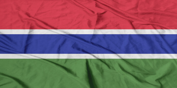 Gambia Flag Air Waves Close Up