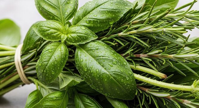 Fresh green mint leaves growing in natural light. Organic herb garden foliage for culinary and wellness use.