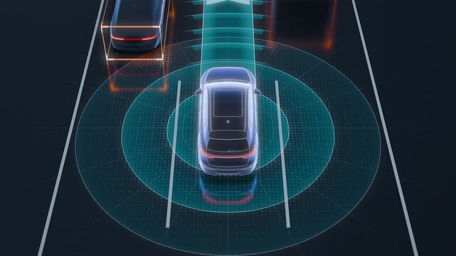Autonomous Car Sensors Monitoring Highway Traffic in High Rear View