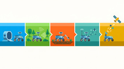 Fototapeta premium Smart Farming Robotic Process Infographic