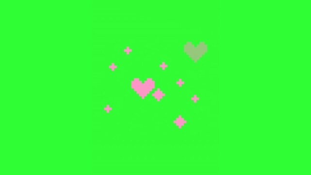 Animated pixel heart icon for retro games and romantic digital projects.
