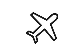 飛行機アイコン  シンプルな線画イラスト © Yaichika