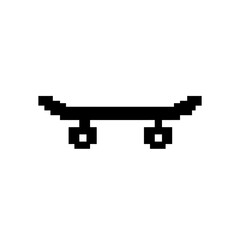 Pixel art skateboard icon, retro gaming, 8-bit style, vector graphic © Sreyal