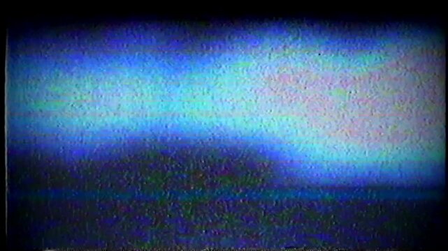 Flickering analog bad VHS overlay noise and light leaks retro vintage television damage footage