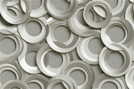 Seamless 2.5D Metallic Interlocking Ring Pattern