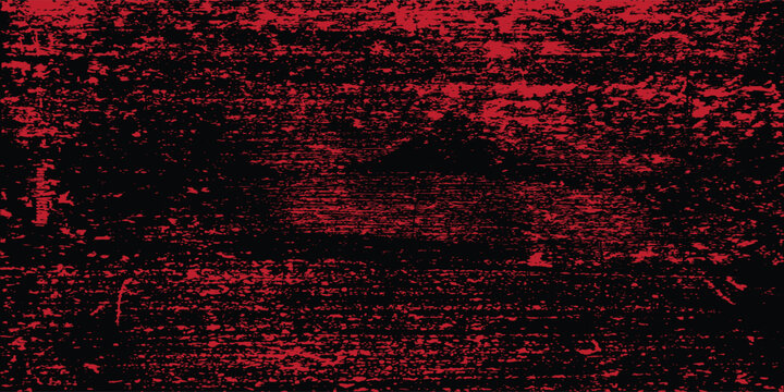 Abstract dark red and black grunge texture background with distressed wood grain noise effect. Gothic horror wall overlay vector illustration graphic design asset with copy space.