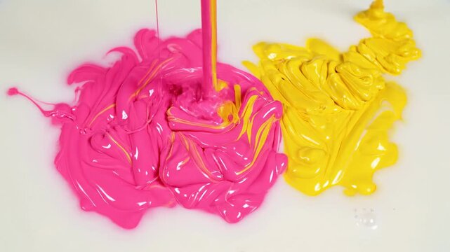 Mixing bright colors for art projects in a workshop setting