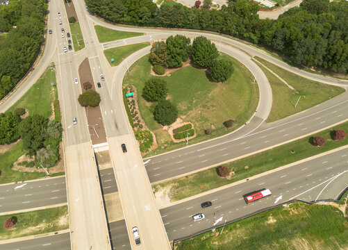Aerial view of traffic on Western Boulevard in downtown Raleigh, North Carolina