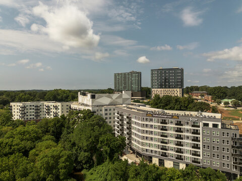 Raleigh, NC - USA - 7-20-2026: The Row and Weld apartment developments near Dix Park in downtown Raleigh