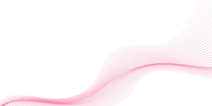 Flowing Pink Wave Lines on White Background