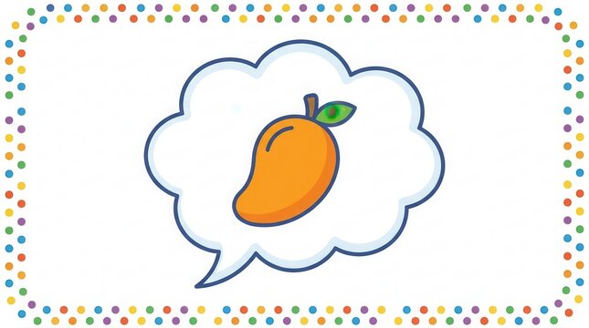 Mango speech bubble colorful dots