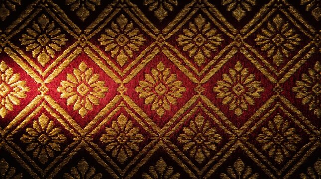 Songket Palembang Diamond Floral Pattern