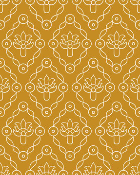 Hand drawn indian motifs elegant floral pattern background