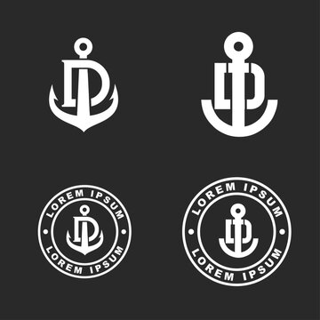 LP Anchor Logo Design Collection with Circular Emblems