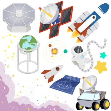 Space shuttle launch vector set