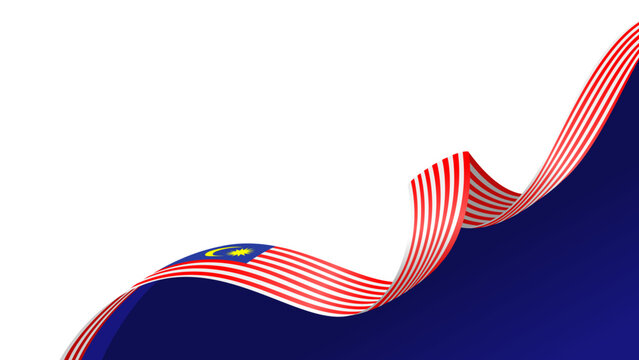 malaysia flag Waving Corner ornament, suitable for travel brochure