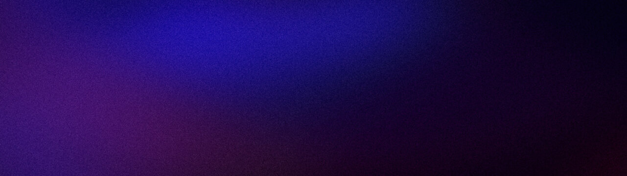 Blue purple and black grainy textured background gradient wide abstract wallpaper tech banner template
