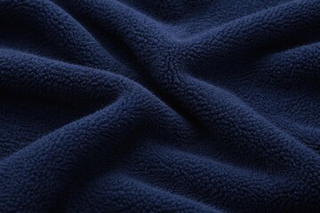 Dark Blue Fleece Fabric Texture - Close-Up, Soft and Warm Feel © NFTNexus