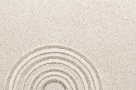 stone sand pattern background. Circle zen sand background in mindfulness concept