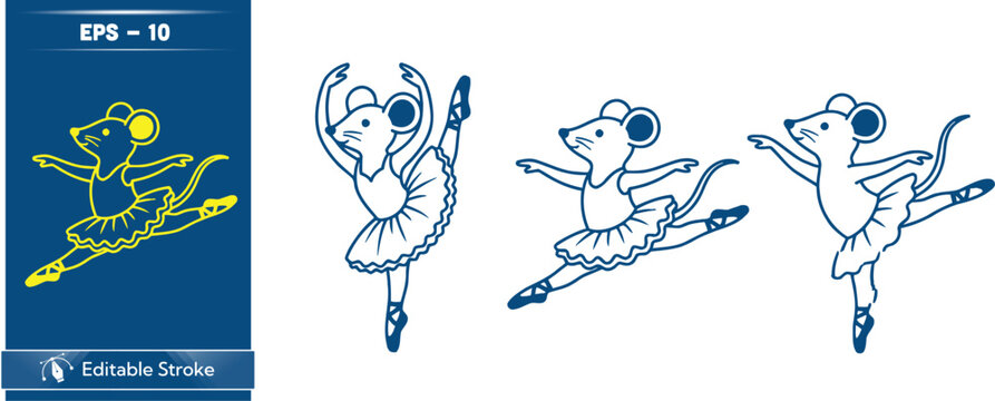 Three blue and yellow frog illustrations in different poses