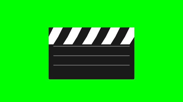 clapperboard animation take cut animation film clapperboard icon green screen countdown 3 2 1 action take cut film