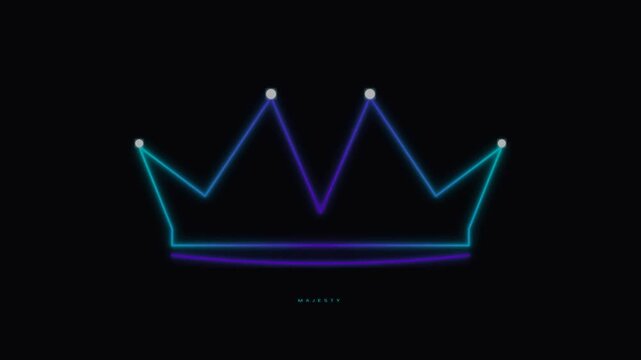 neon king queen crown animated king queen crown icon neon logo icon luxury 4k neon gold