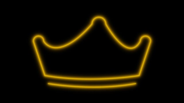 neon king queen crown animated king queen crown icon neon logo icon luxury 4k neon gold