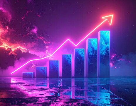 fl&egrave;che de croissance ascendante