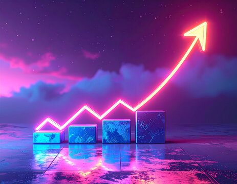 fl&egrave;che de croissance ascendante