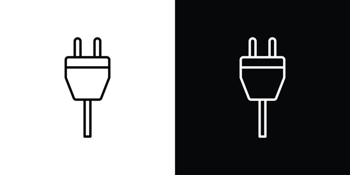 Plug adapter icon line artwork series. EPS10