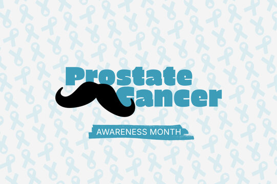 Prostate Cancer Awareness Month Horizontal Template with Mustache Icon. Website banners, social media covers, presentation slides, or men's health campaign materials.