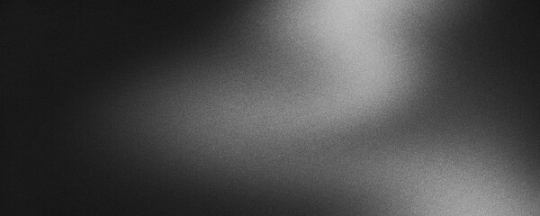Fototapeta premium Black grainy gradient background, noise texture blurred dark grey header backdrop, poster, banner, cover design 