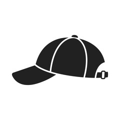 Fototapeta premium Black baseball cap vector illustration isolated on white background