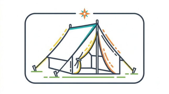 colorful camping tent icon