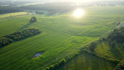 Beautiful Morning Sunrise Across Tennessee farmland and pastures in Rural America © Steve Tanner Stock