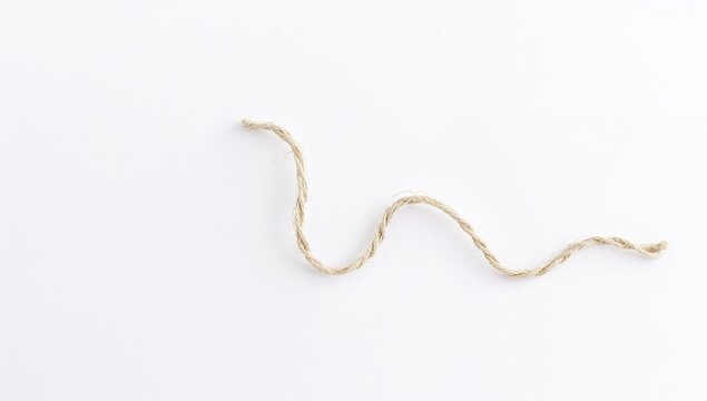 Twisted Natural Rope Isolated on White Background