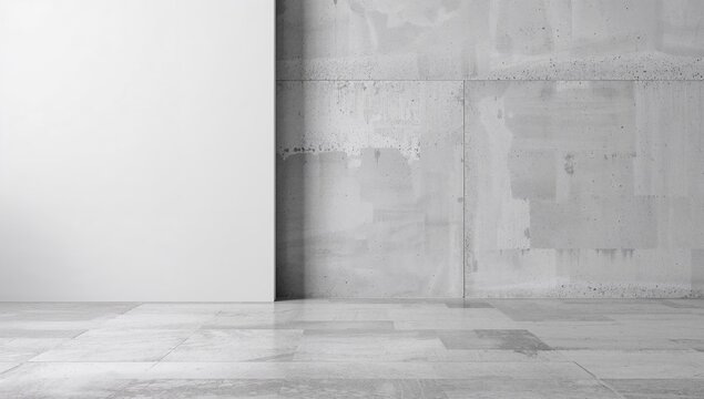 Minimalist Concrete Wall and Floor Interior with Soft Lighting