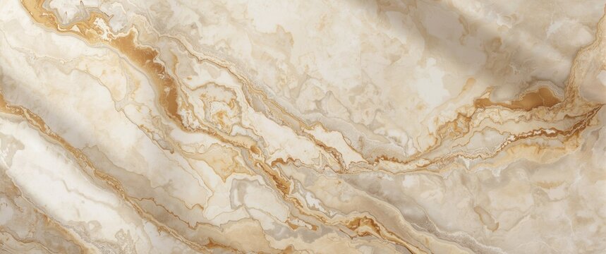 Textured Marble Surface with Beige and Gold Veins in Natural Light
