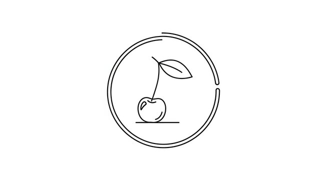 Cherry icon, fruit logo, food symbol