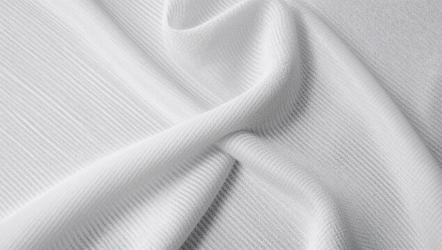 Textured White Fabric Draped Elegantly with Soft Folds