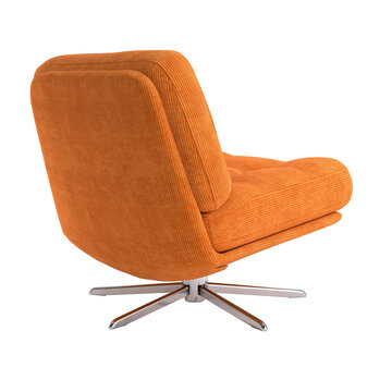Orange armchair isolated on white background